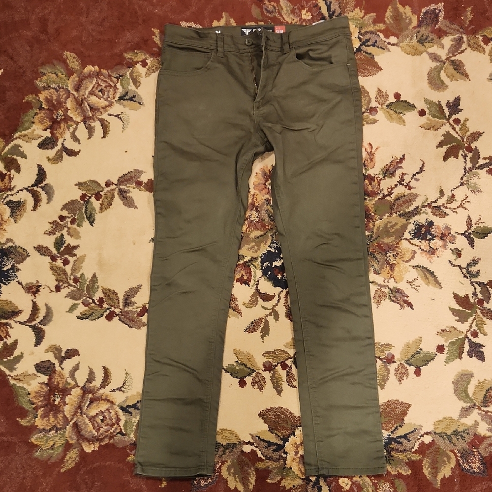 Funk - Olive Green Slim Fit Pants